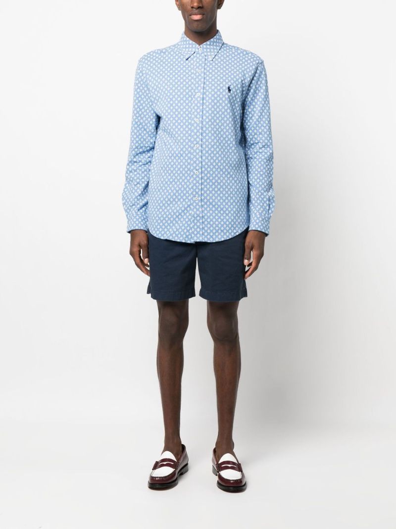 Blue Featherweight Cotton Mesh Shirt