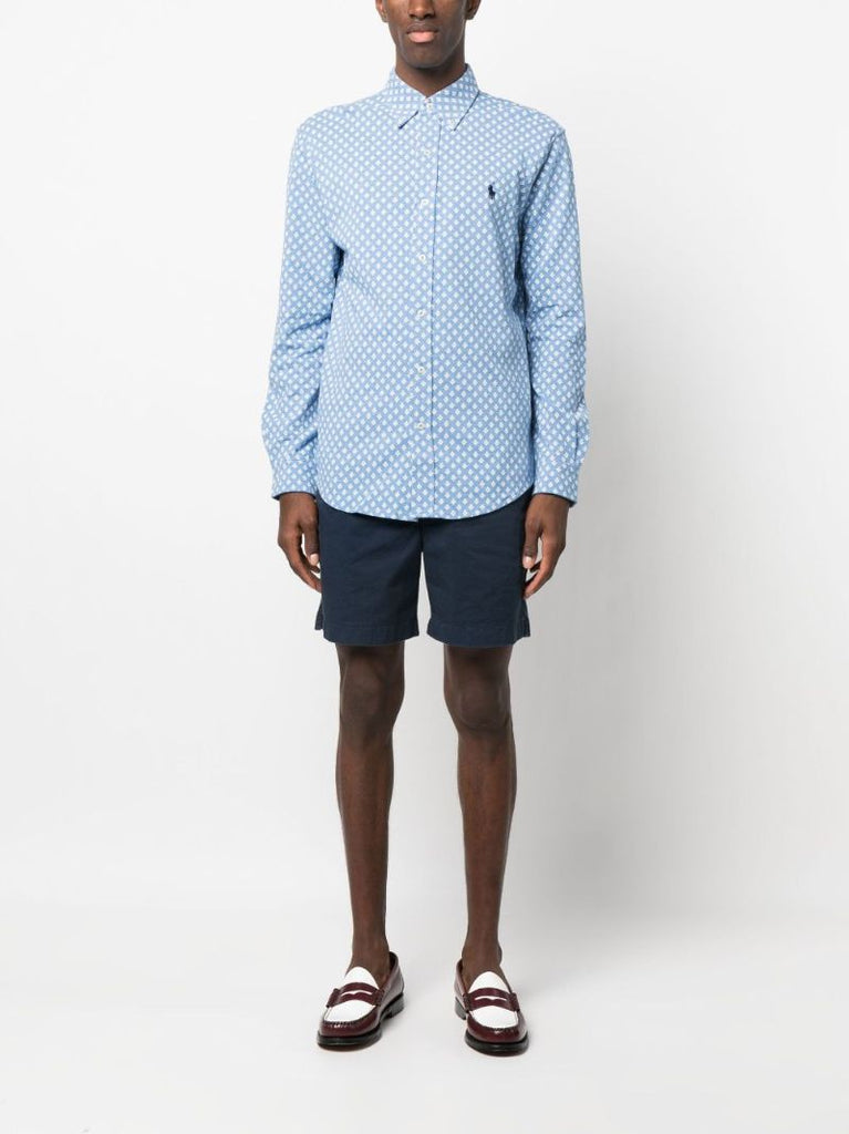 Blue Featherweight Cotton Mesh Shirt