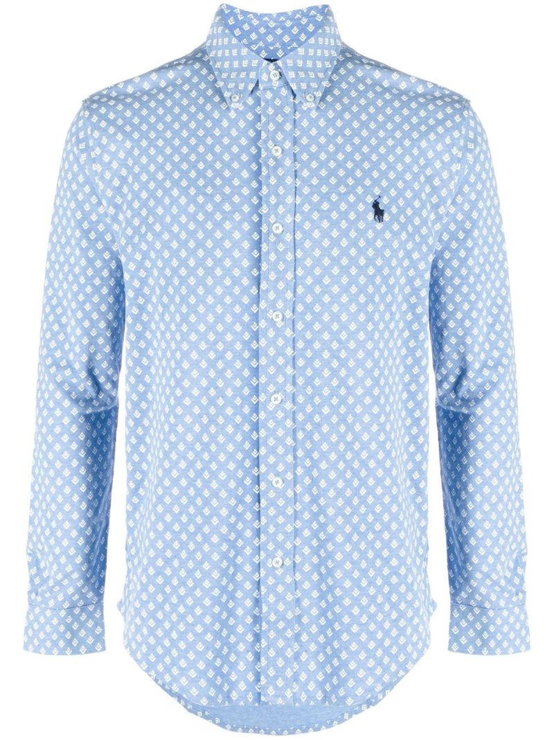 Blue Featherweight Cotton Mesh Shirt