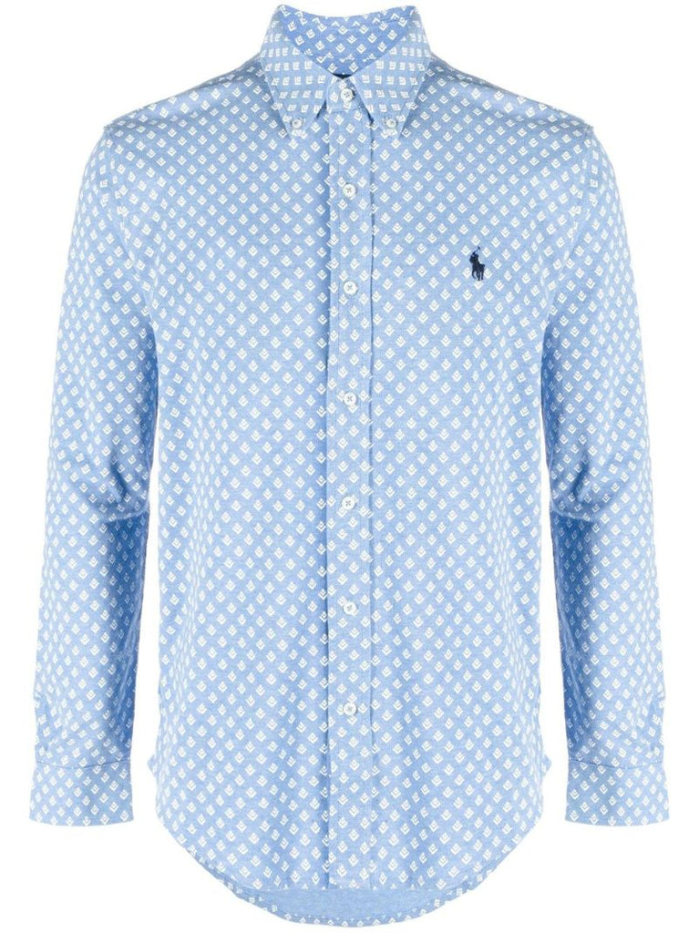 Blue Featherweight Cotton Mesh Shirt