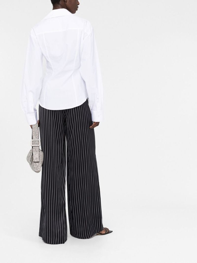 White Open Twisted Cotton Shirt