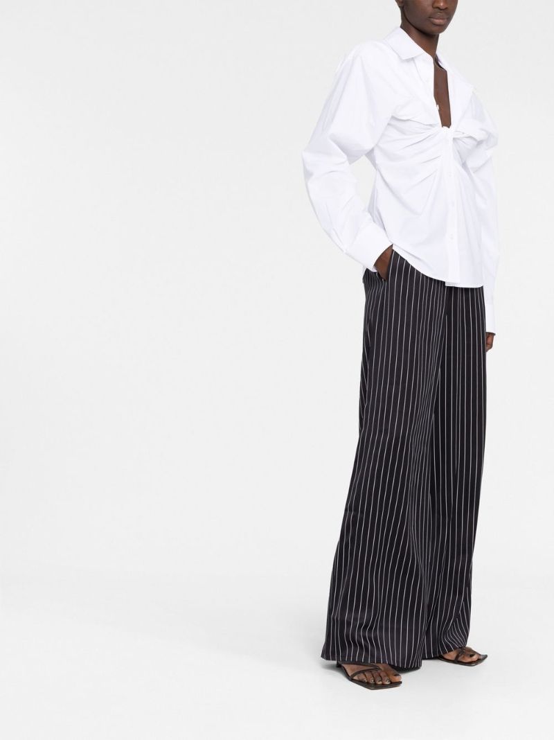 White Open Twisted Cotton Shirt