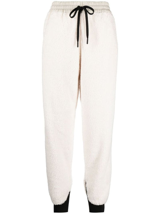 White Fleece Track Pants