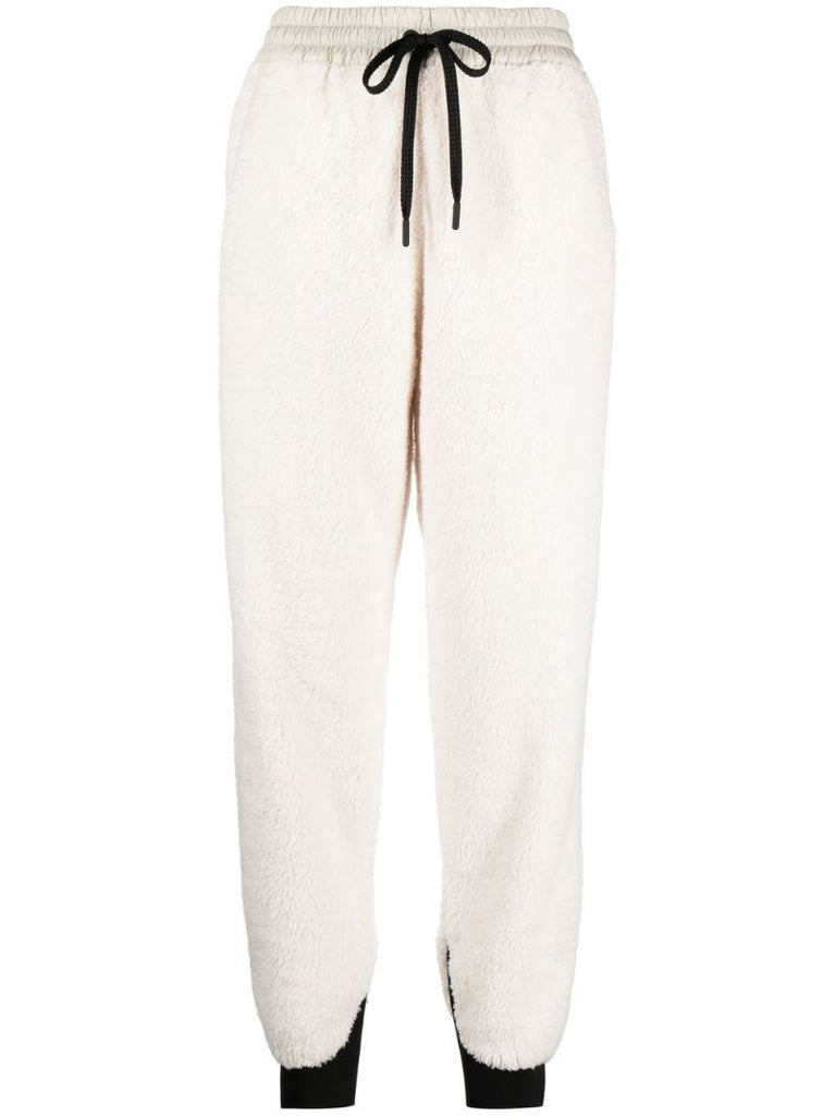 White Fleece Track Pants