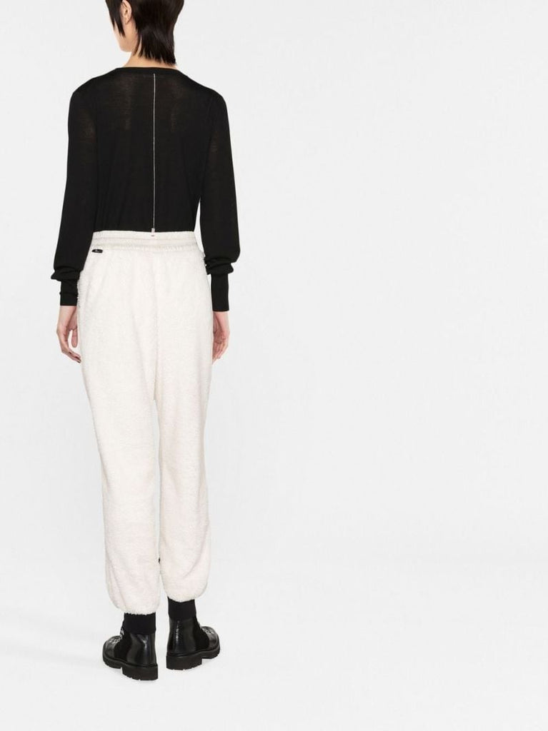 White Fleece Track Pants