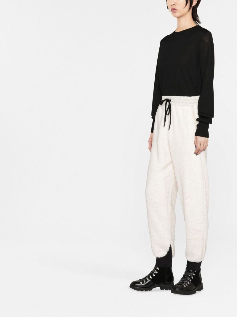 White Fleece Track Pants