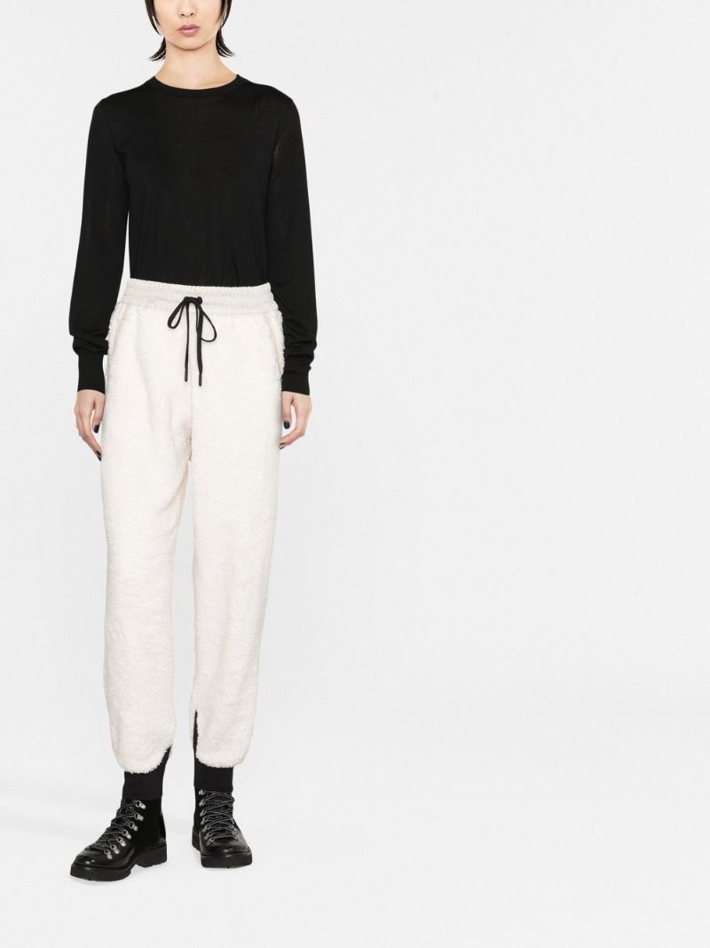 White Fleece Track Pants