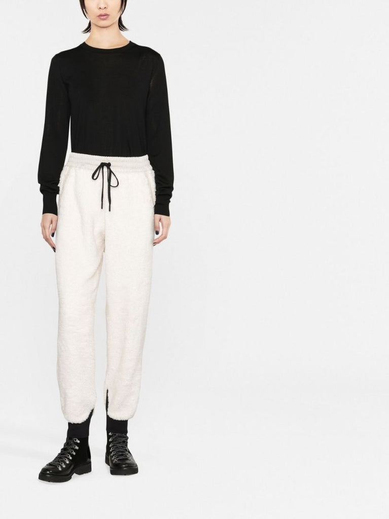 White Fleece Track Pants