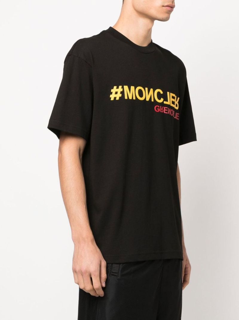 Black Logo Print Cotton T-shirt