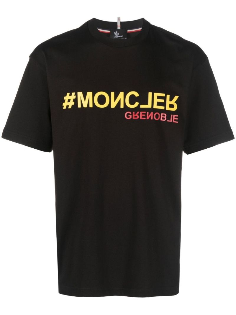 Black Logo Print Cotton T-shirt