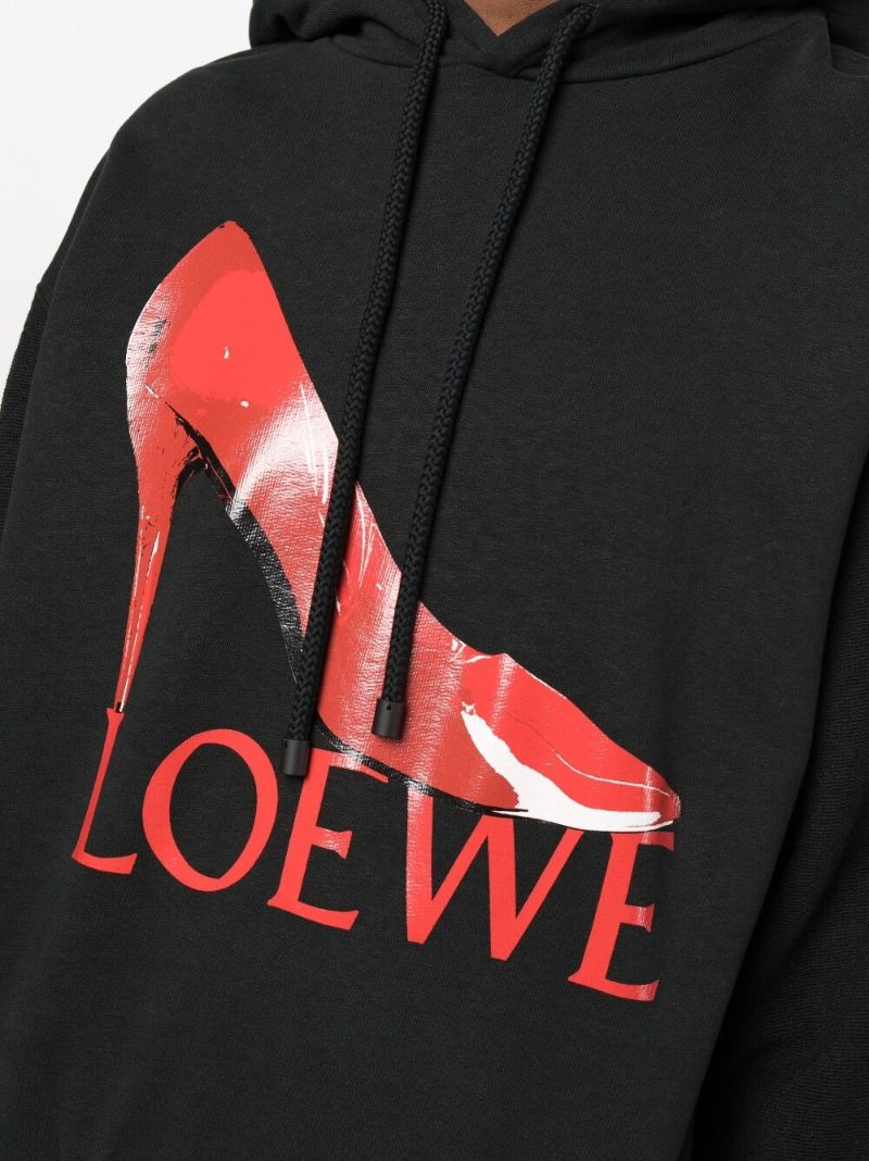 Black Logo Cotton Hoodie