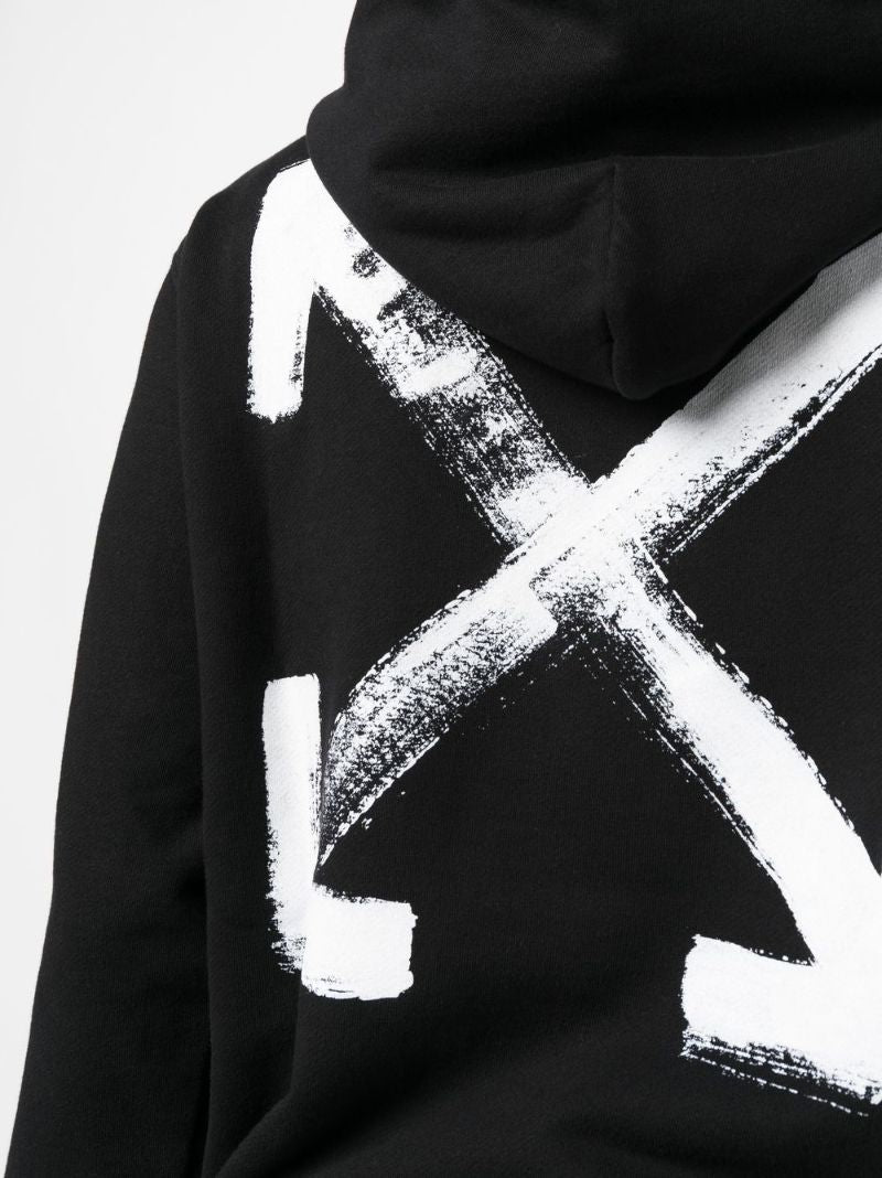 Black Logo Cotton Hoodie