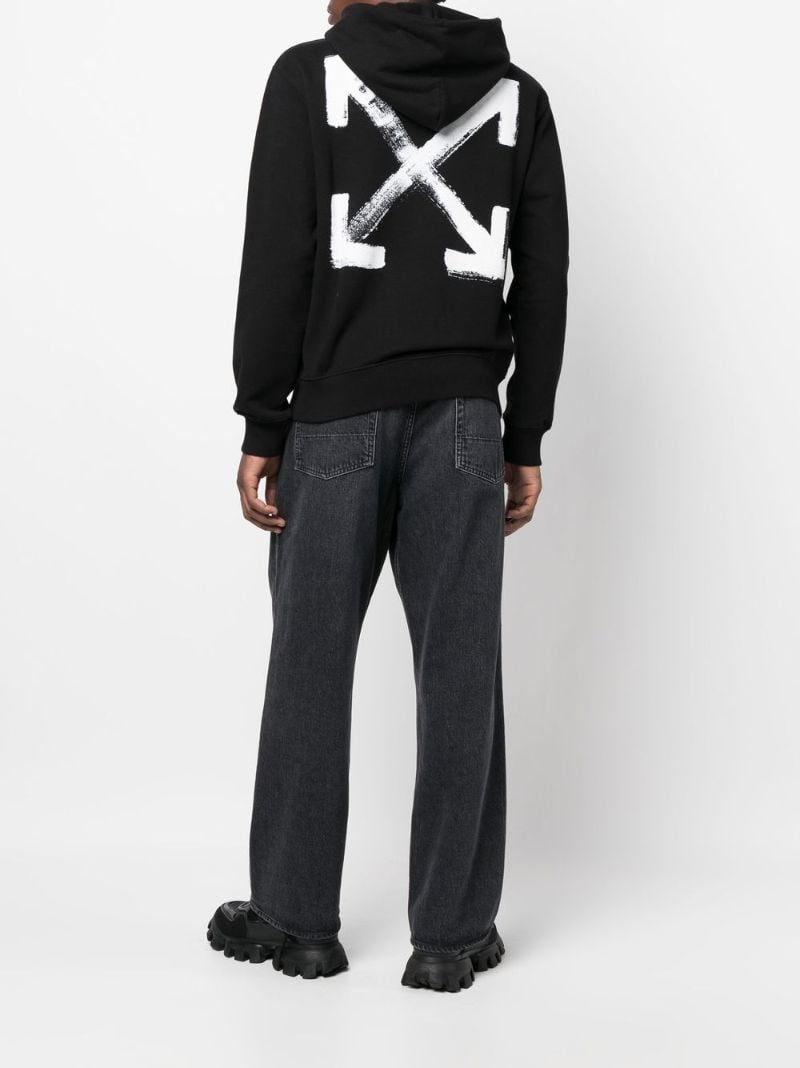 Black Logo Cotton Hoodie