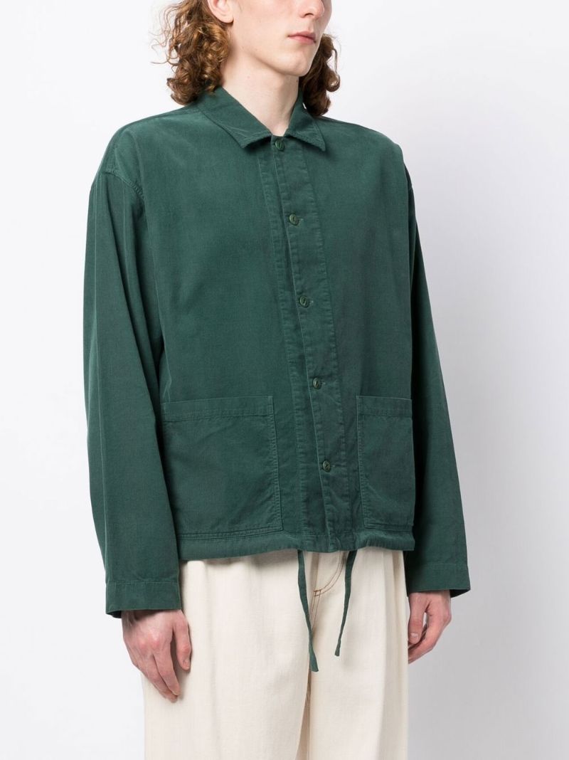 Green Cotton Shirt Jacket