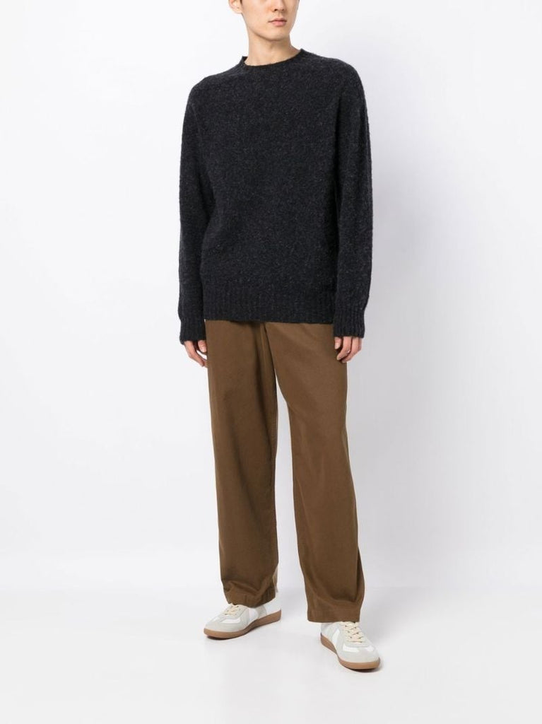 Black Suedehead Wool Sweater
