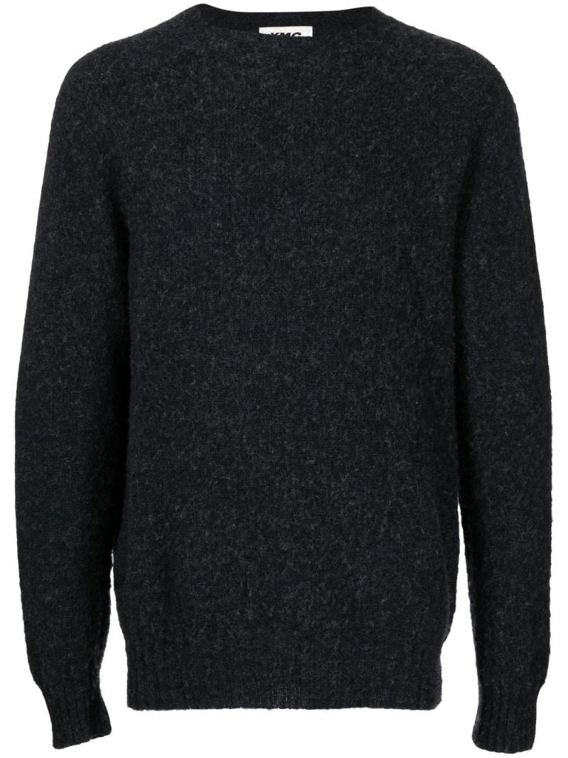 Black Suedehead Wool Sweater