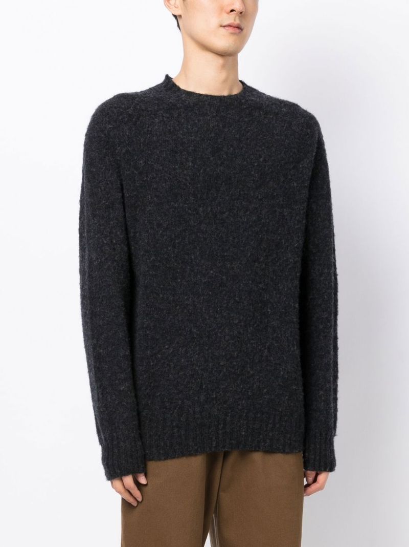 Black Suedehead Wool Sweater