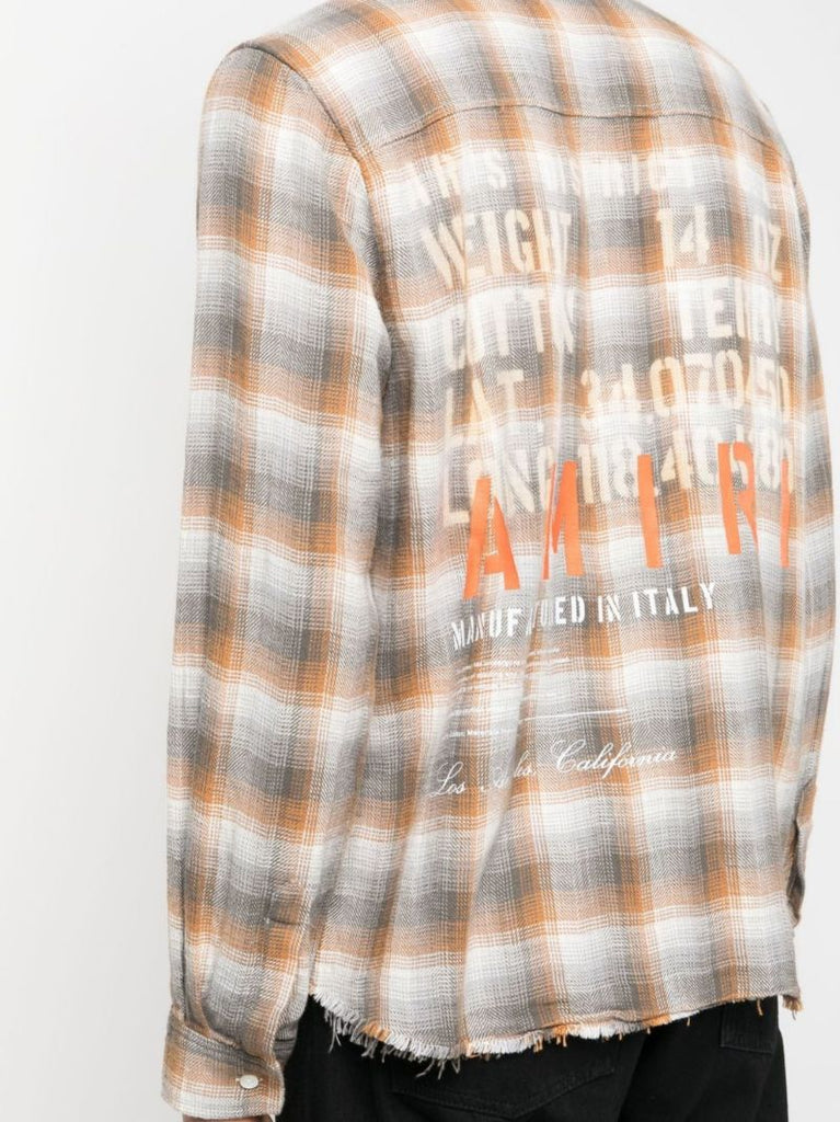 Orange Ma Vintage Stencil Plaid Shirt