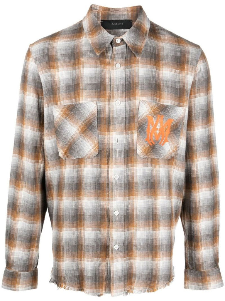 Orange Ma Vintage Stencil Plaid Shirt