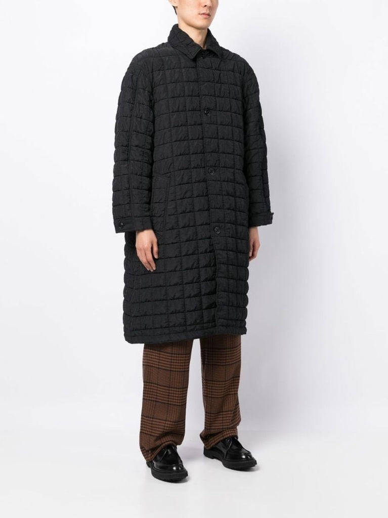 Black Military Quilted Coat