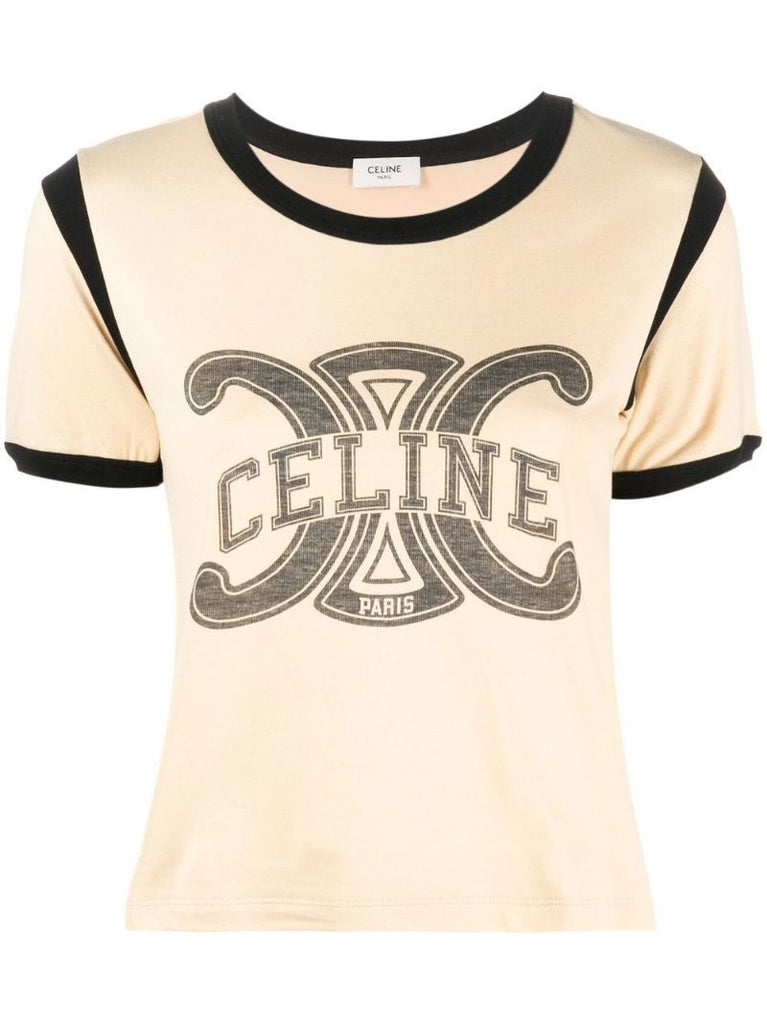 Neutral Triomphe Print Cotton T-shirt