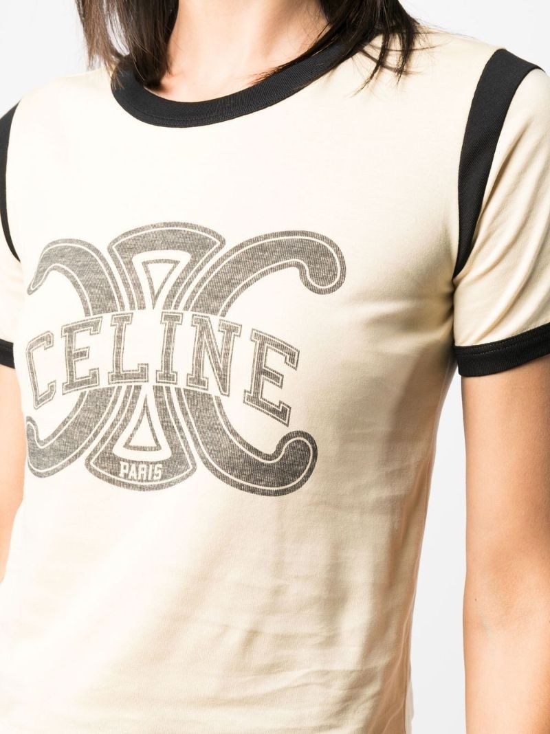 Neutral Triomphe Print Cotton T-shirt