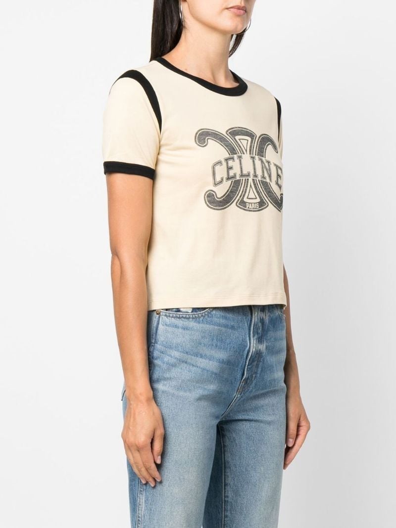 Neutral Triomphe Print Cotton T-shirt