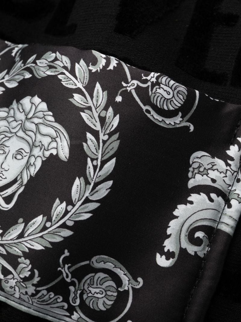 Black Barocco-panelled Cotton Robe