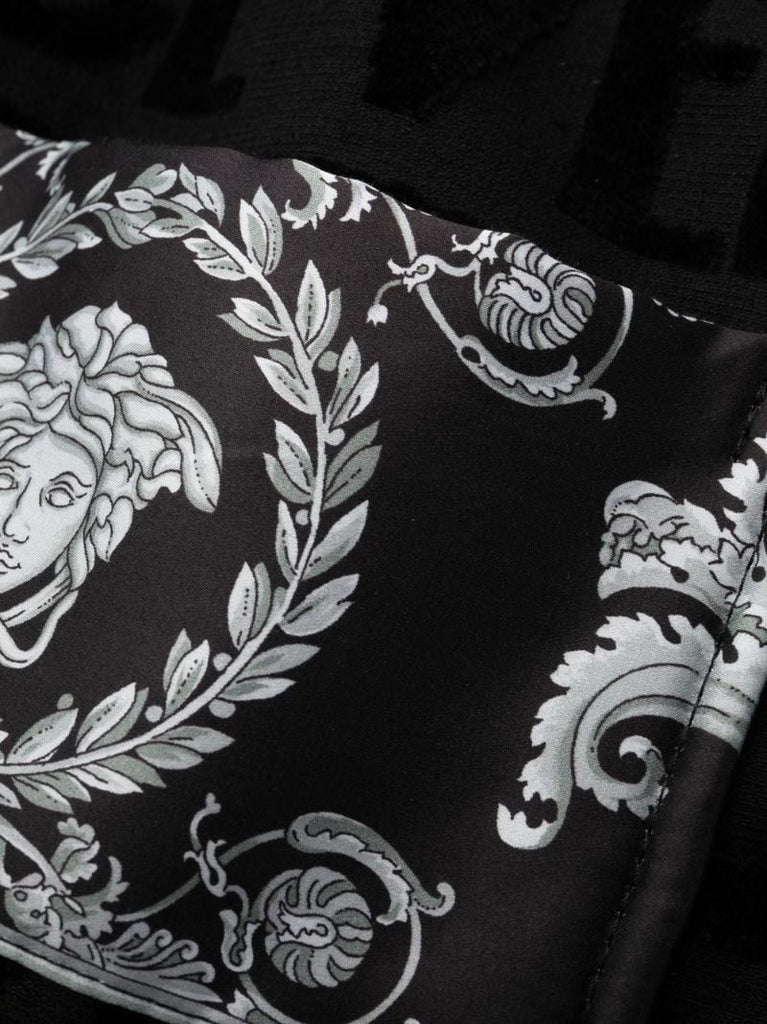 Black Barocco-panelled Cotton Robe