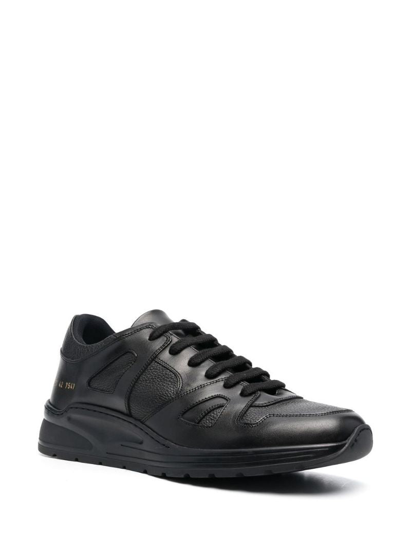 Black Track Technical Leather Sneakers
