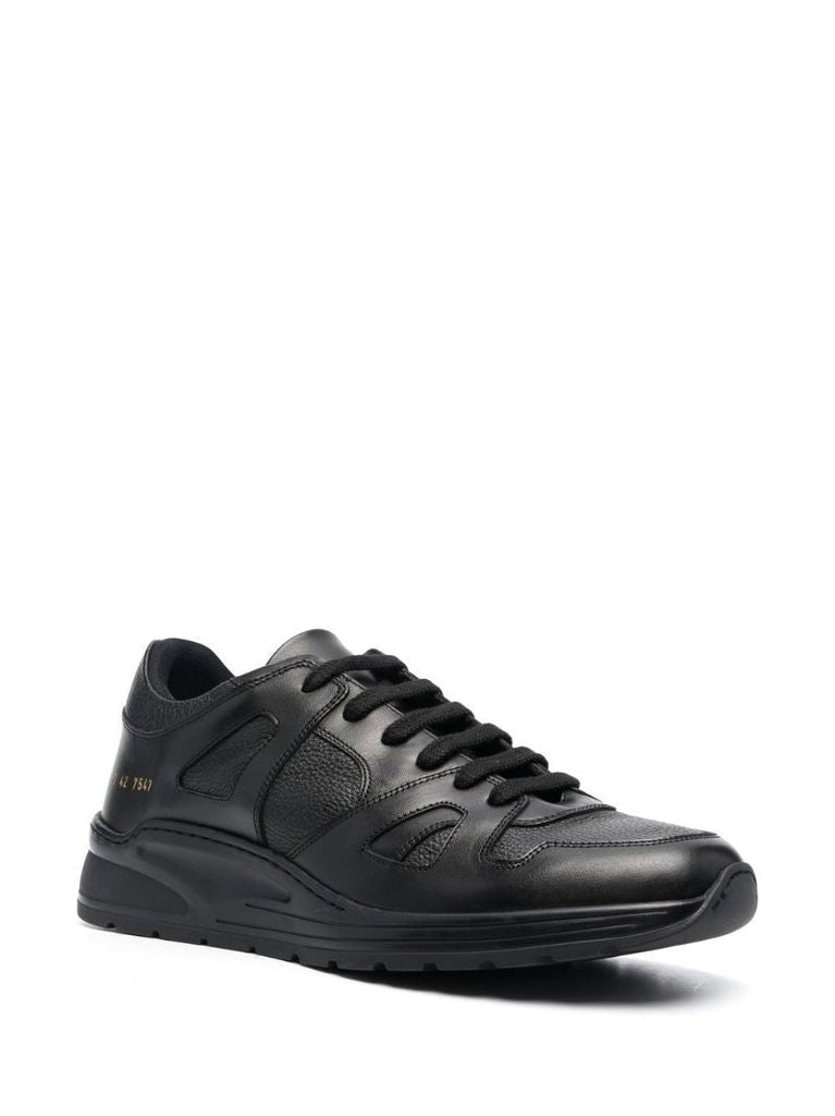 Black Track Technical Leather Sneakers