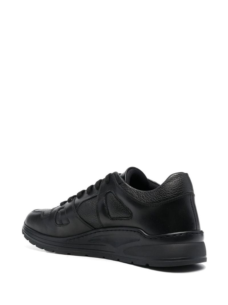 Black Track Technical Leather Sneakers