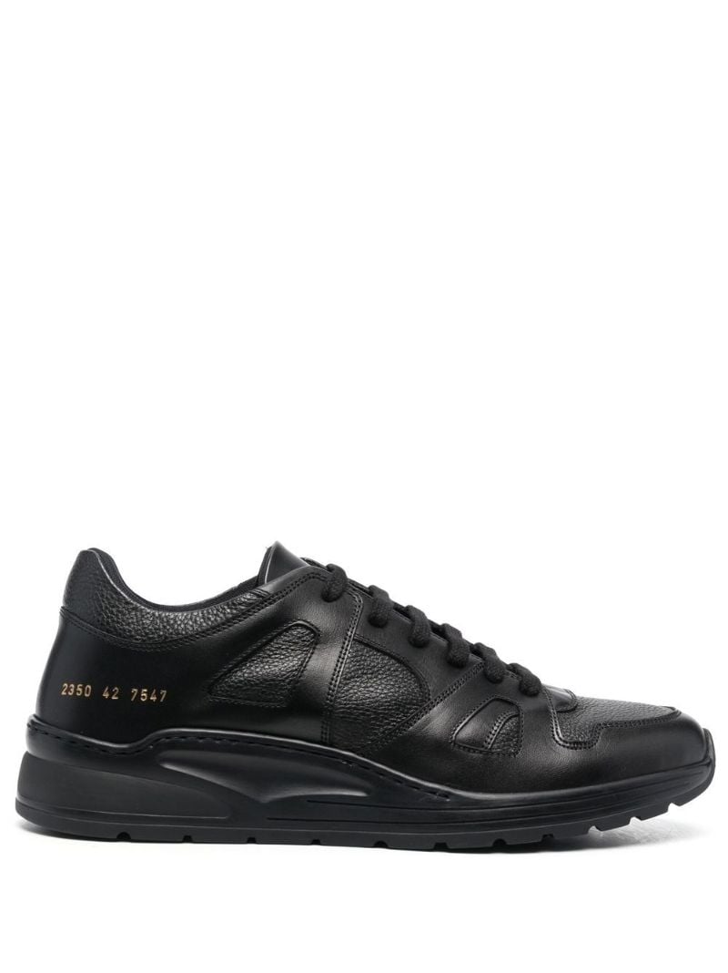 Black Track Technical Leather Sneakers