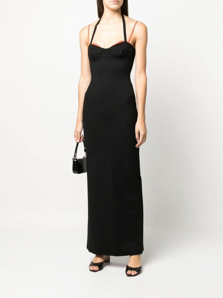 Black Sleeveless Midi Dress