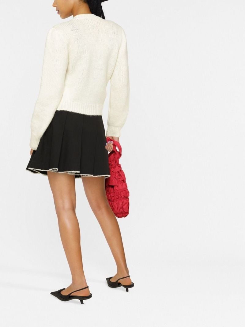 White Fruit Embroidered Cardigan