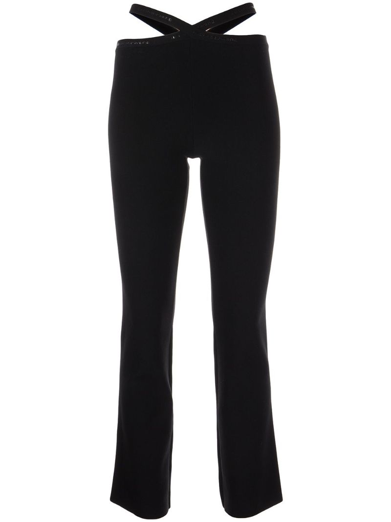 Black Criss-cross Logo Leggings