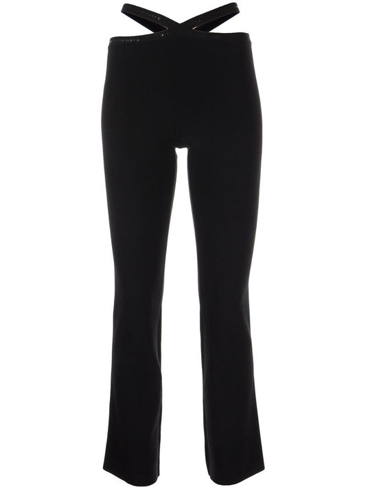 Black Criss-cross Logo Leggings