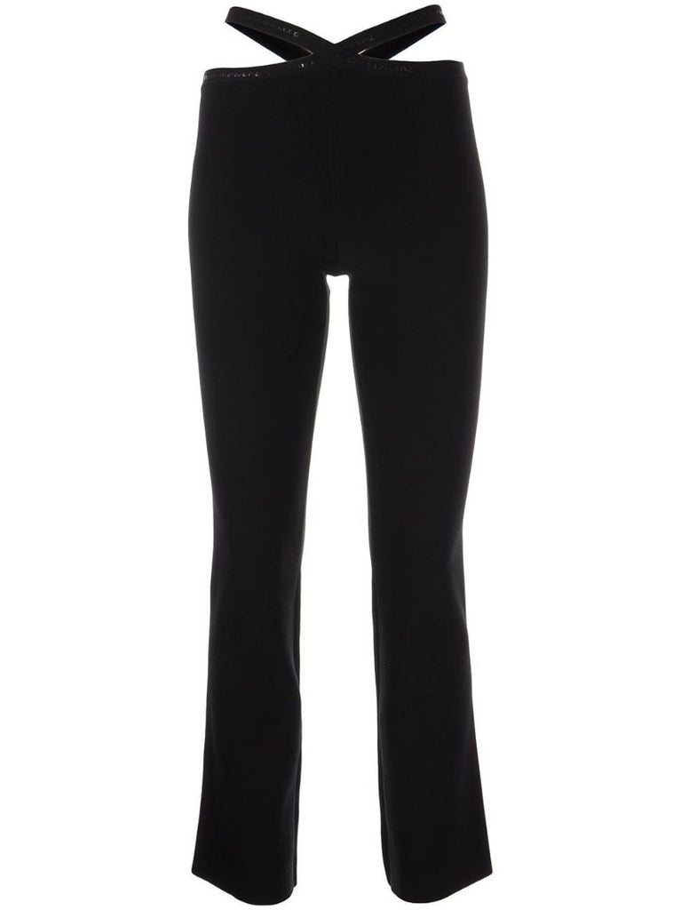 Black Criss-cross Logo Leggings