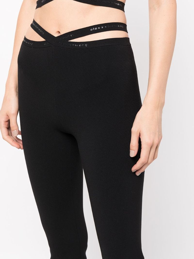 Black Criss-cross Logo Leggings