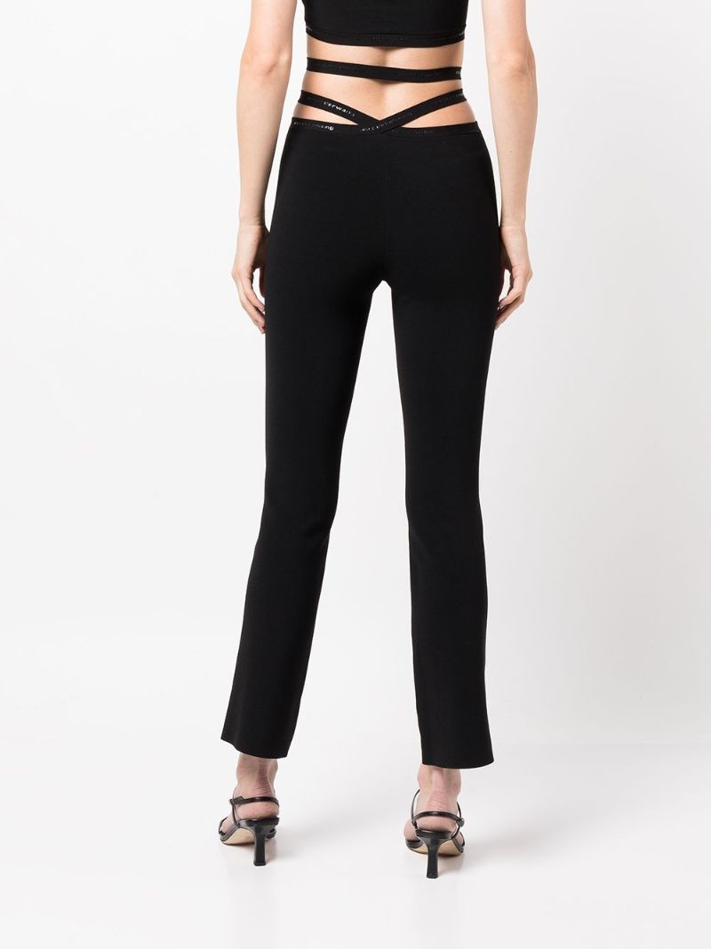 Black Criss-cross Logo Leggings
