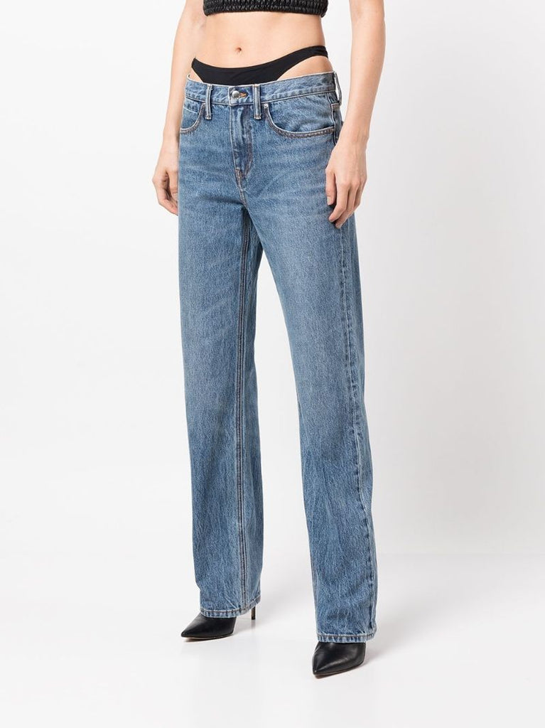 Blue Low-rise Bikini Layer Jeans
