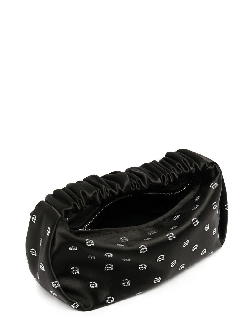Black Scrunchie Logo Embellished Tote Bag