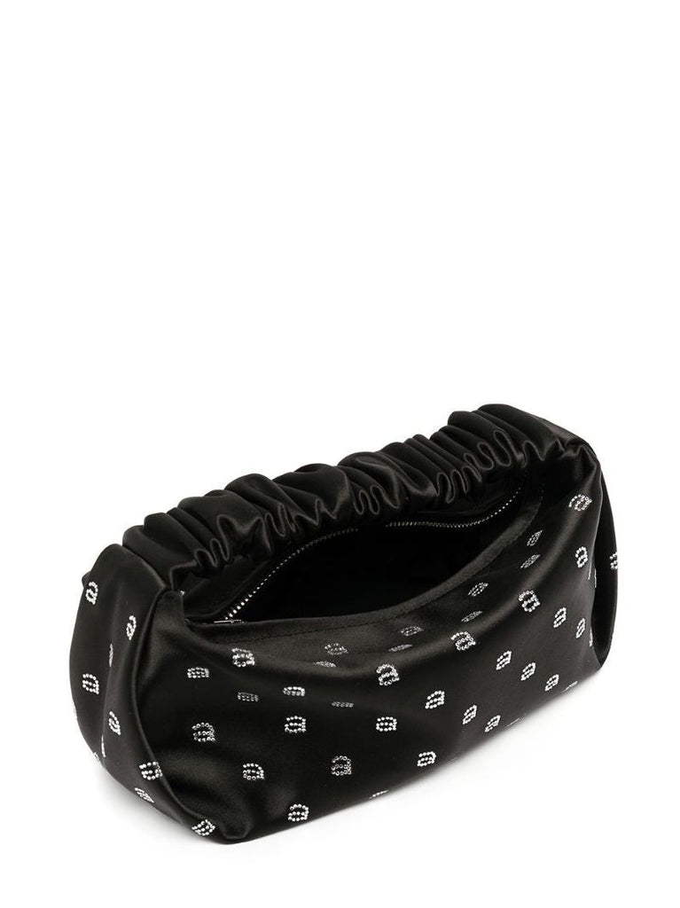Black Scrunchie Logo Embellished Tote Bag