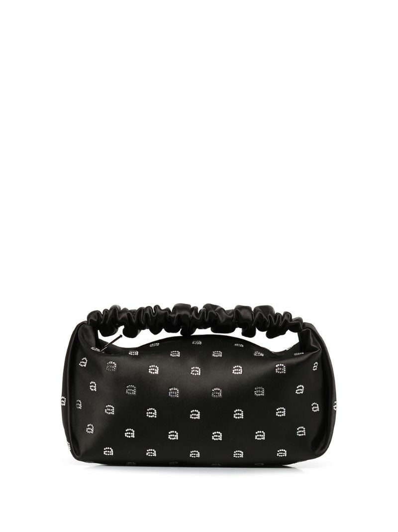 Black Scrunchie Logo Embellished Tote Bag