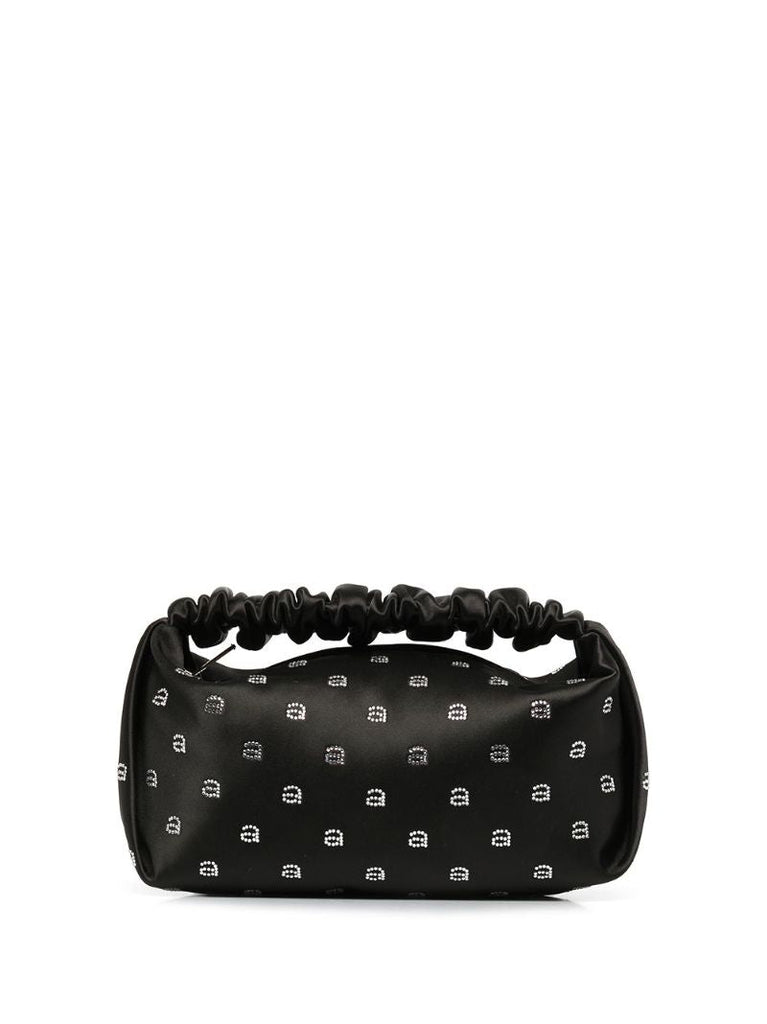 Black Scrunchie Logo Embellished Tote Bag