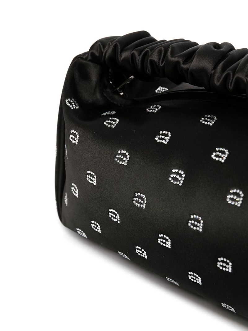 Black Scrunchie Logo Embellished Tote Bag