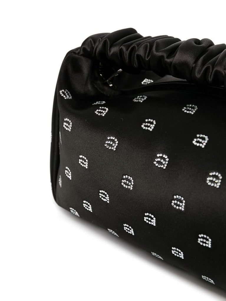 Black Scrunchie Logo Embellished Tote Bag