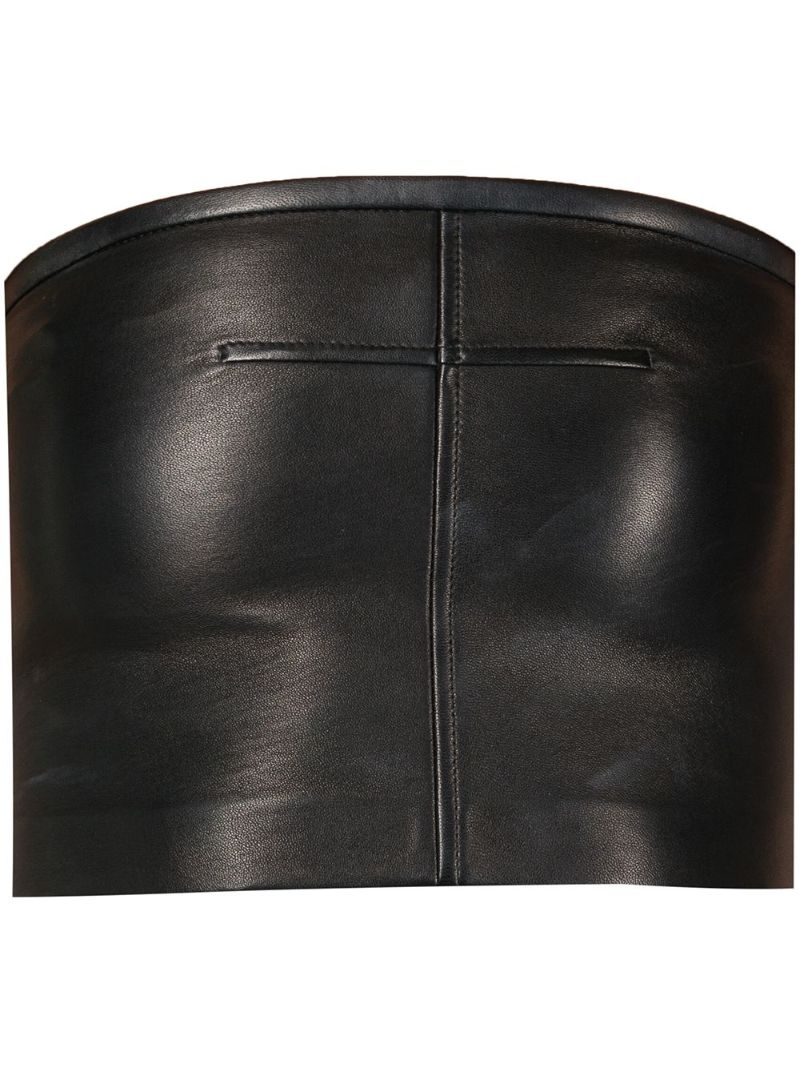 Black Strapless Leather Top
