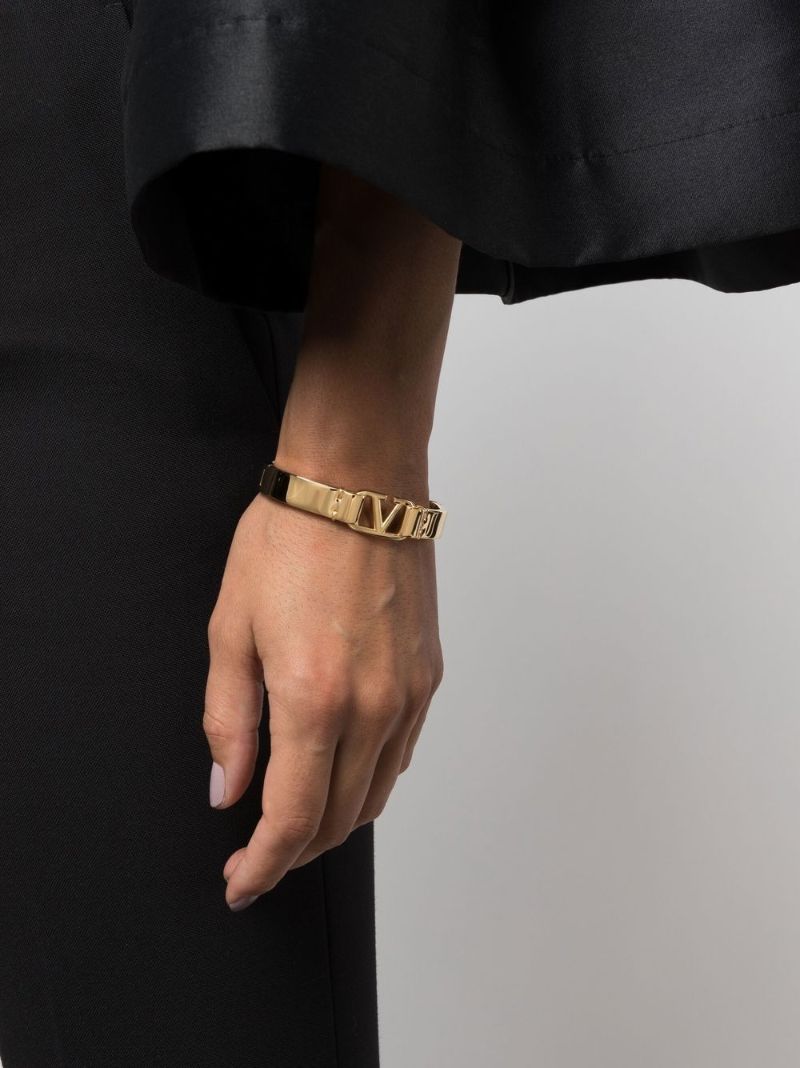 Gold-tone Vlogo Signature Bangle Bracelet