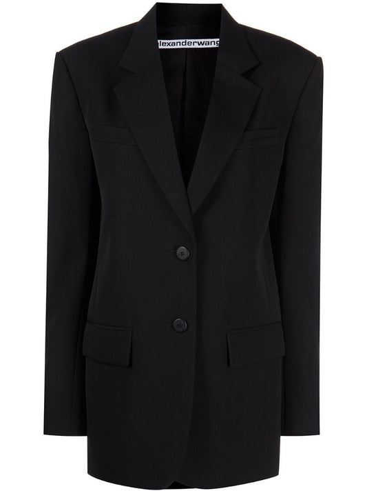 Black Oversize Single-breasted Blazer